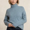 Fashion River Woods Alpaca-wol rolkraag trui blauw -