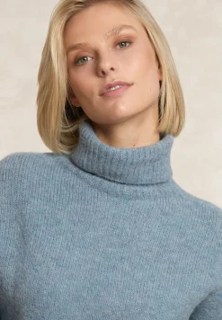 Fashion River Woods Alpaca-wol rolkraag trui blauw -