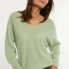 Clearance River Woods Alpaca-wollen V-hals trui groen -