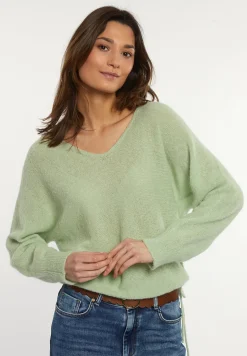 Clearance River Woods Alpaca-wollen V-hals trui groen -
