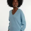 Outlet River Woods Alpaca-wollen V-hals trui lichtblauw -