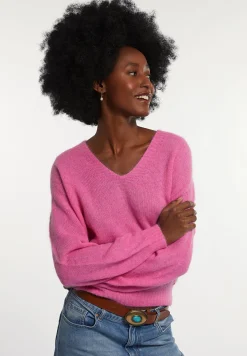 Online River Woods Alpaca-wollen V-hals trui roze -