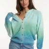 Hot River Woods Alpaca-zuivere scheerwol degradé trui groen/blauw -