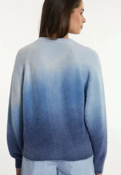 Fashion River Woods Alpaca-zuivere scheerwol degradé trui blauw -