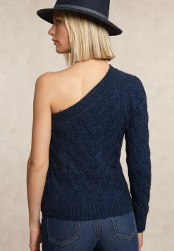 Fashion River Woods Asymmetrische kabeltrui indigo -