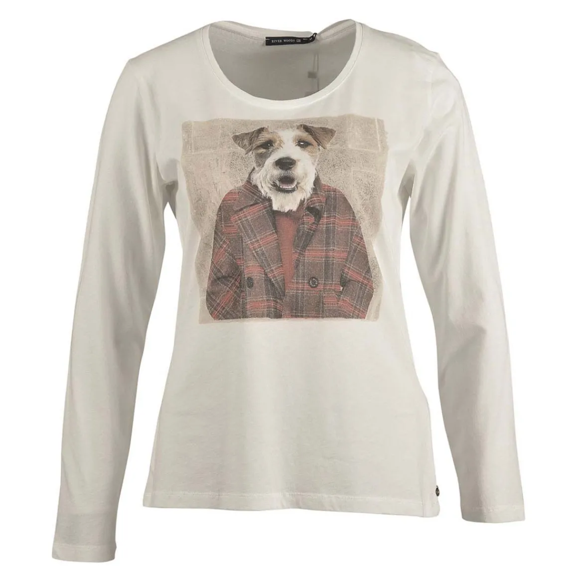 Discount River Woods Basic gebroken wit T-shirt -