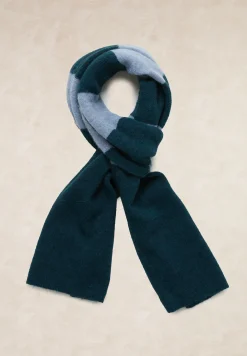 Clearance River Woods Basic gestreepte wol-alpaca sjaal groen/blauw -