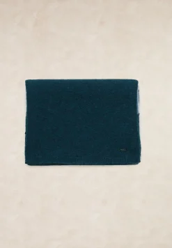 Clearance River Woods Basic gestreepte wol-alpaca sjaal groen/blauw -