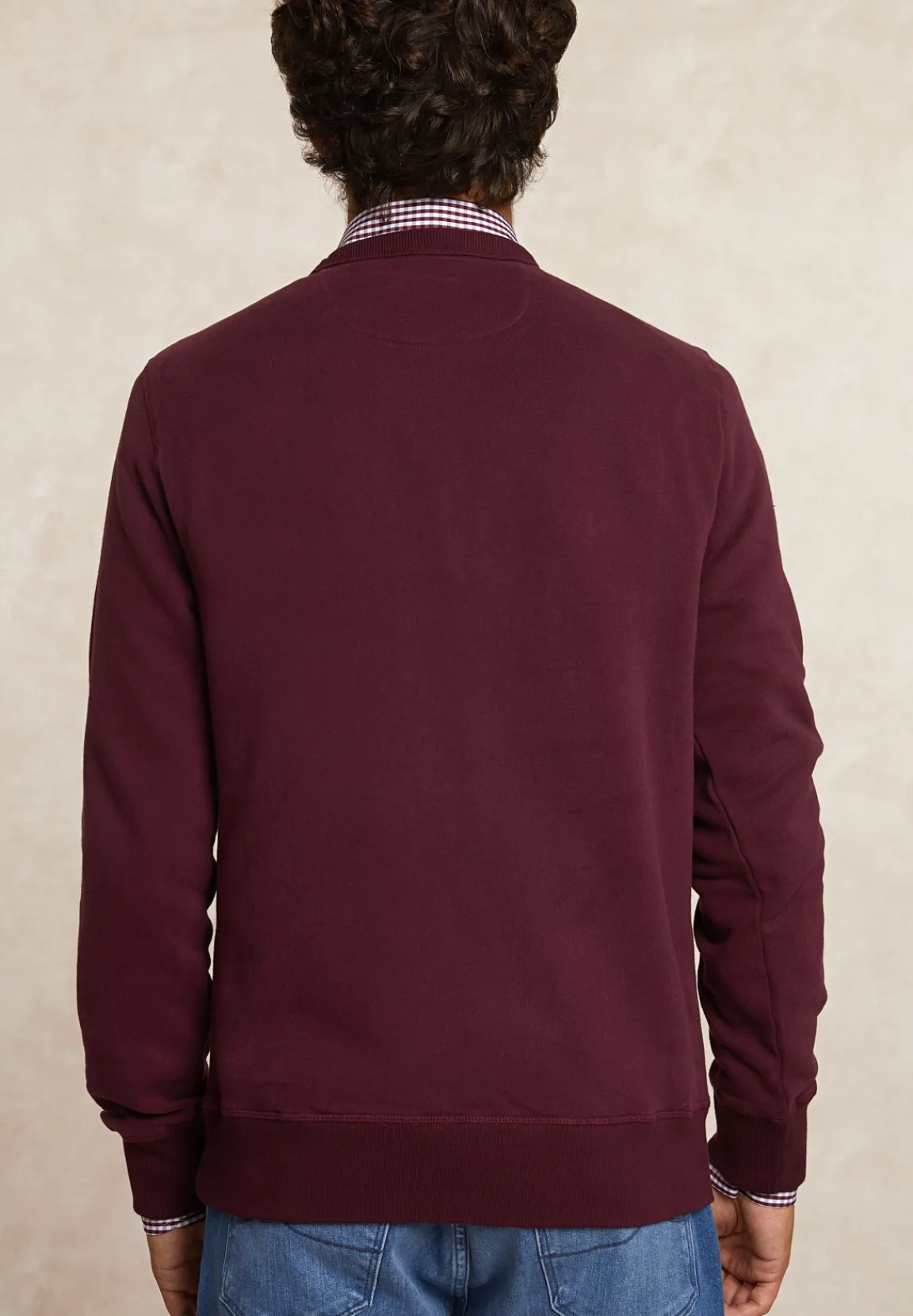 Hot River Woods Basic katoenen fleecetrui ronde hals grape -