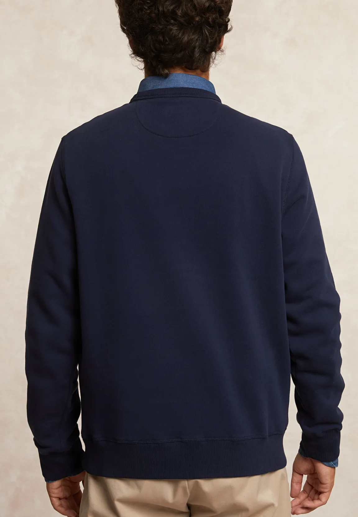 Hot River Woods Basic katoenen fleecetrui ronde hals admiral -