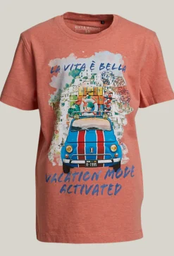 Clearance River Woods Basic katoenen t-shirt cotta mix -
