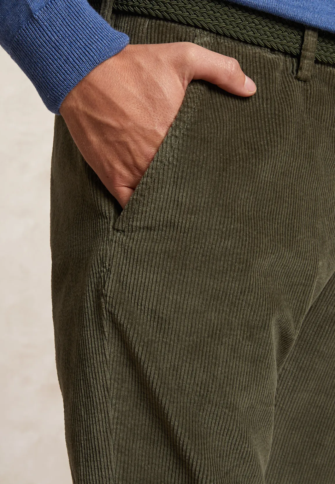 Outlet River Woods Basic ribfluwelen stretch broek garden -