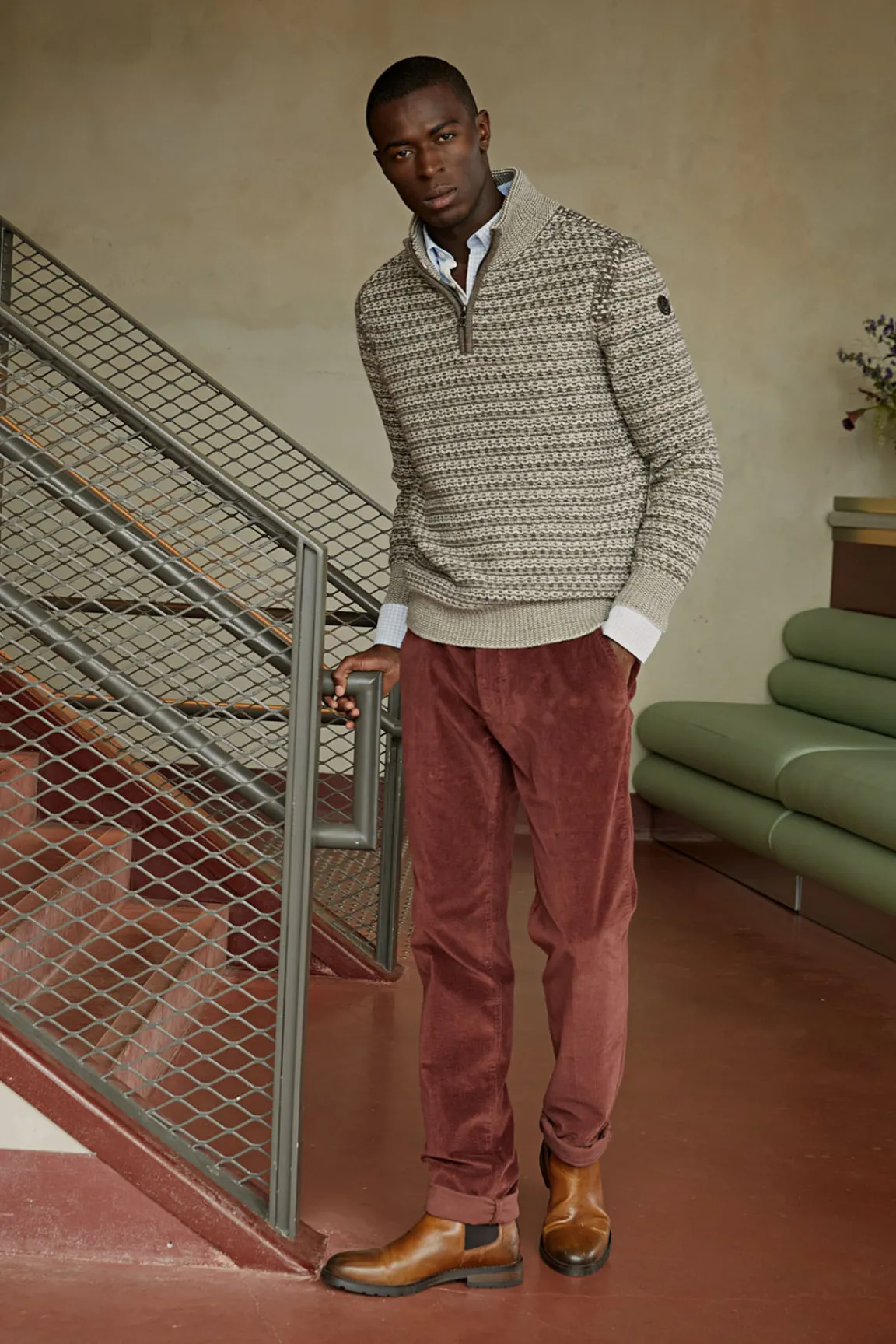 Hot River Woods Basic ribfluwelen stretch broek crodino -