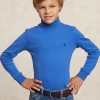 Outlet River Woods Basic rolkraag T-shirt blauw -