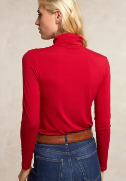 Sale River Woods Basic rolkraag T-shirt lange mouwen rood -