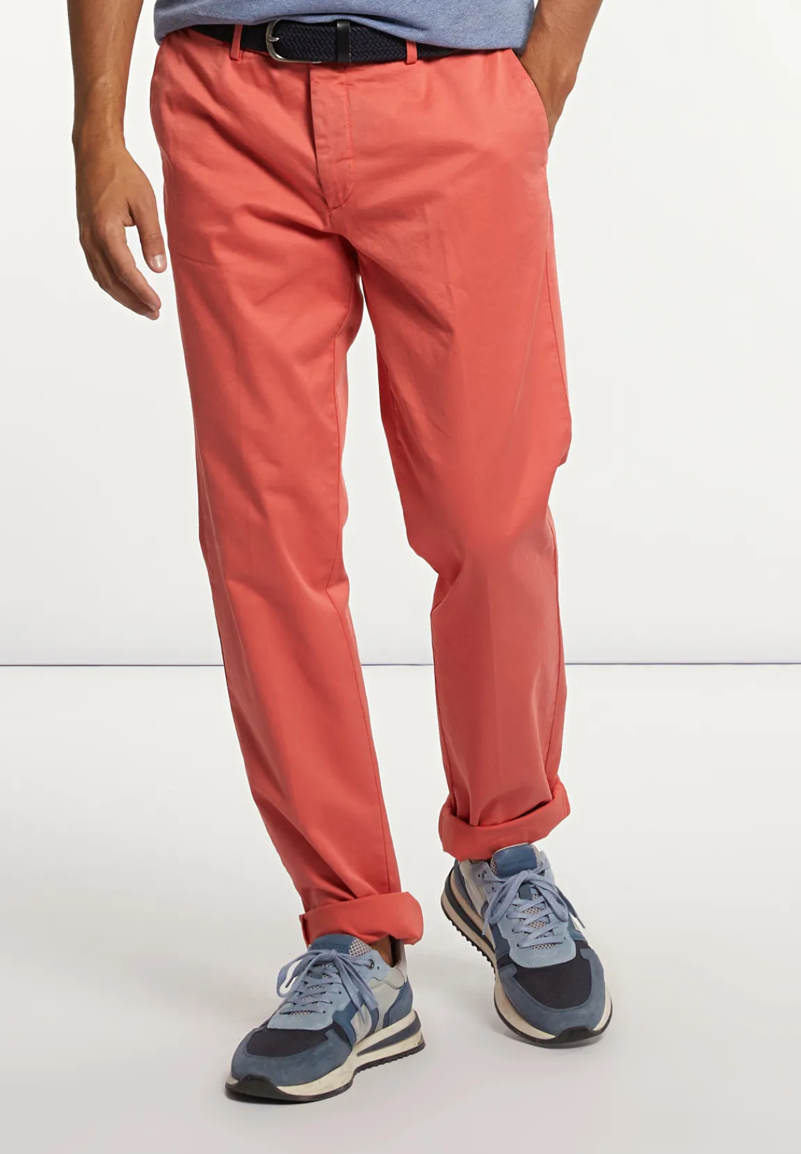 Clearance River Woods Basic stretch chinobroek pastel red -