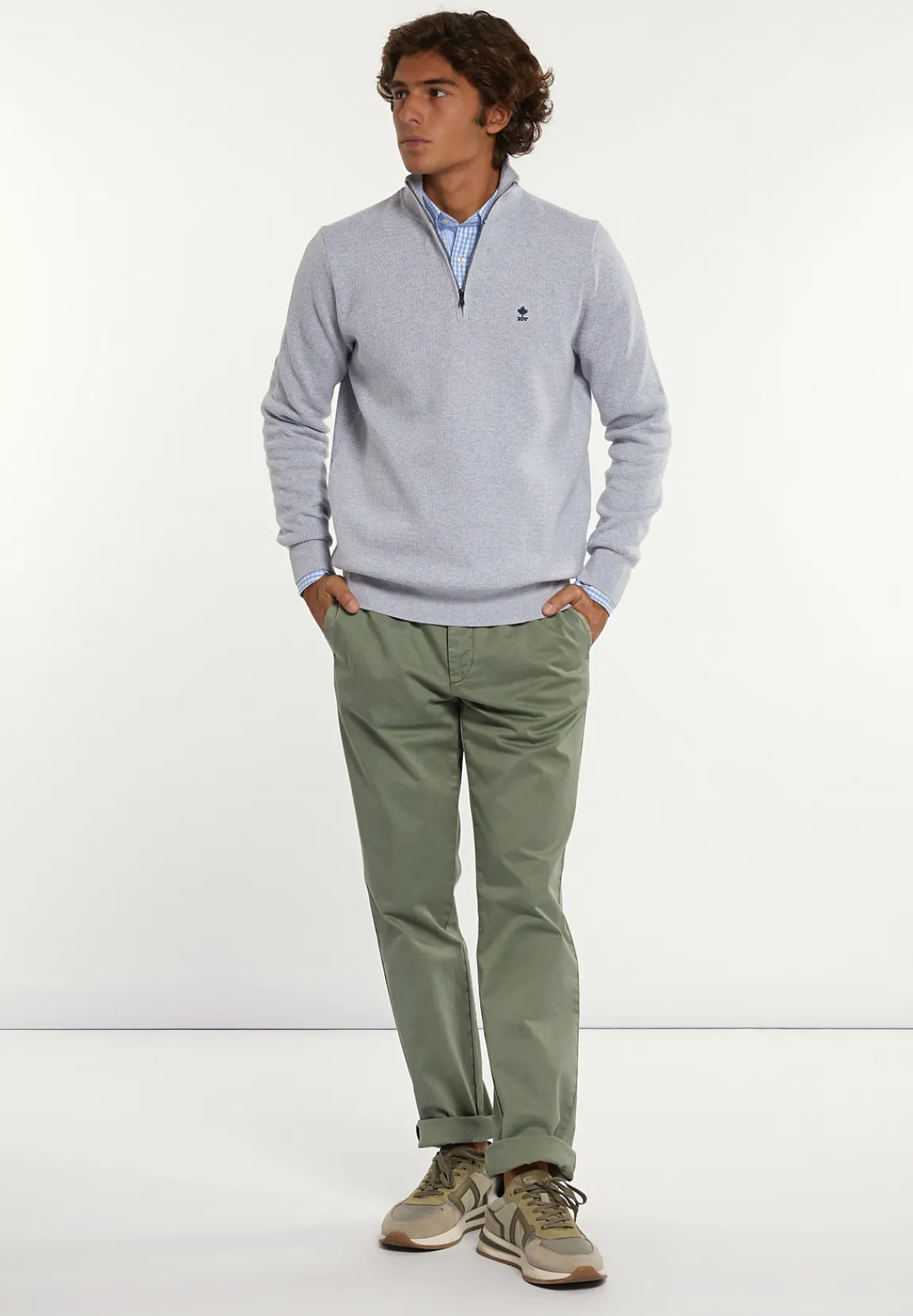 Discount River Woods Basic stretch chinobroek moss -