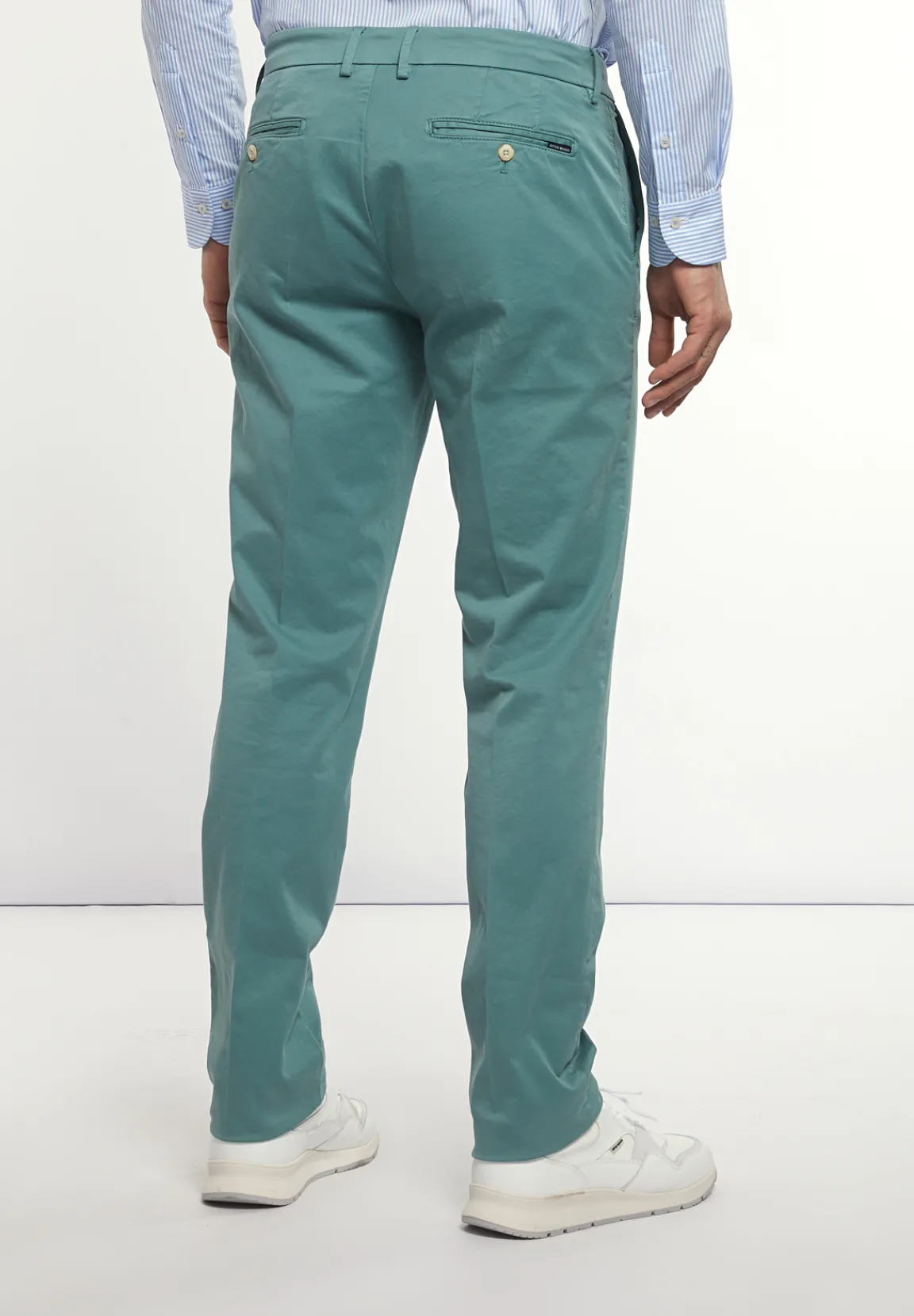 Sale River Woods Basic stretch chinobroek opal green -