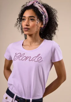 Online River Woods Basic T-shirt in katoen met ronde hals in Paars -