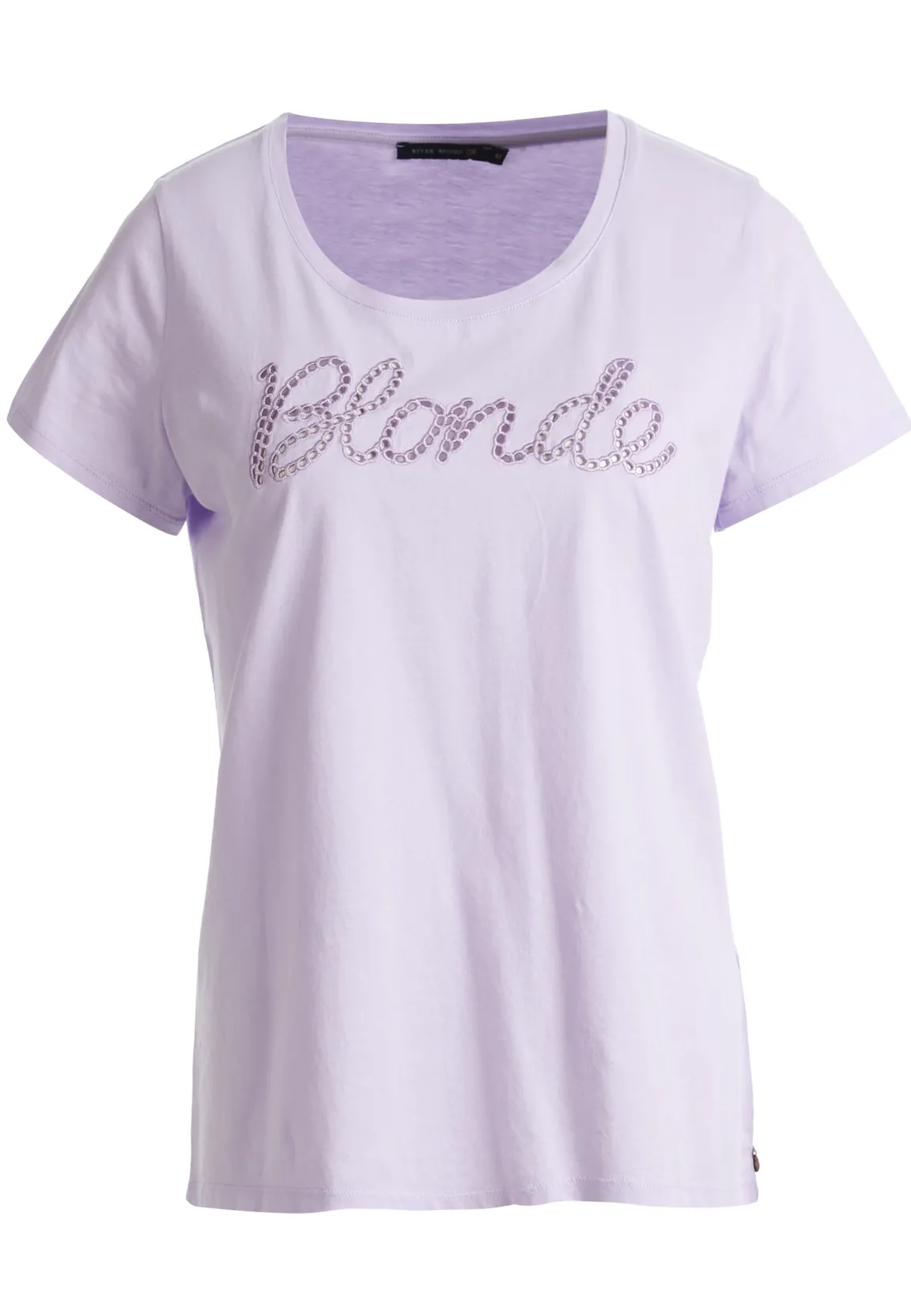 Online River Woods Basic T-shirt in katoen met ronde hals in Paars -