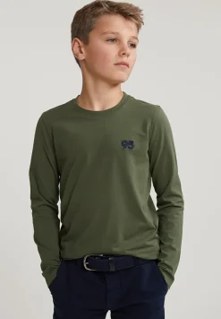 Online River Woods Basic T-shirt lange mouwen kaki -