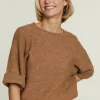 Fashion River Woods Beige effen trui korte mouwen -