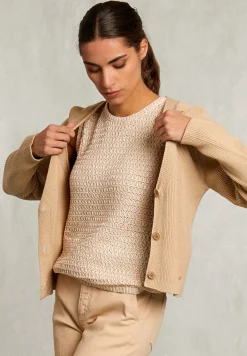 Best River Woods Beige katoenen V-hals cardigan -