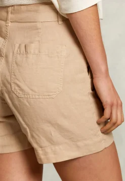 Discount River Woods Beige linnen short met riem -