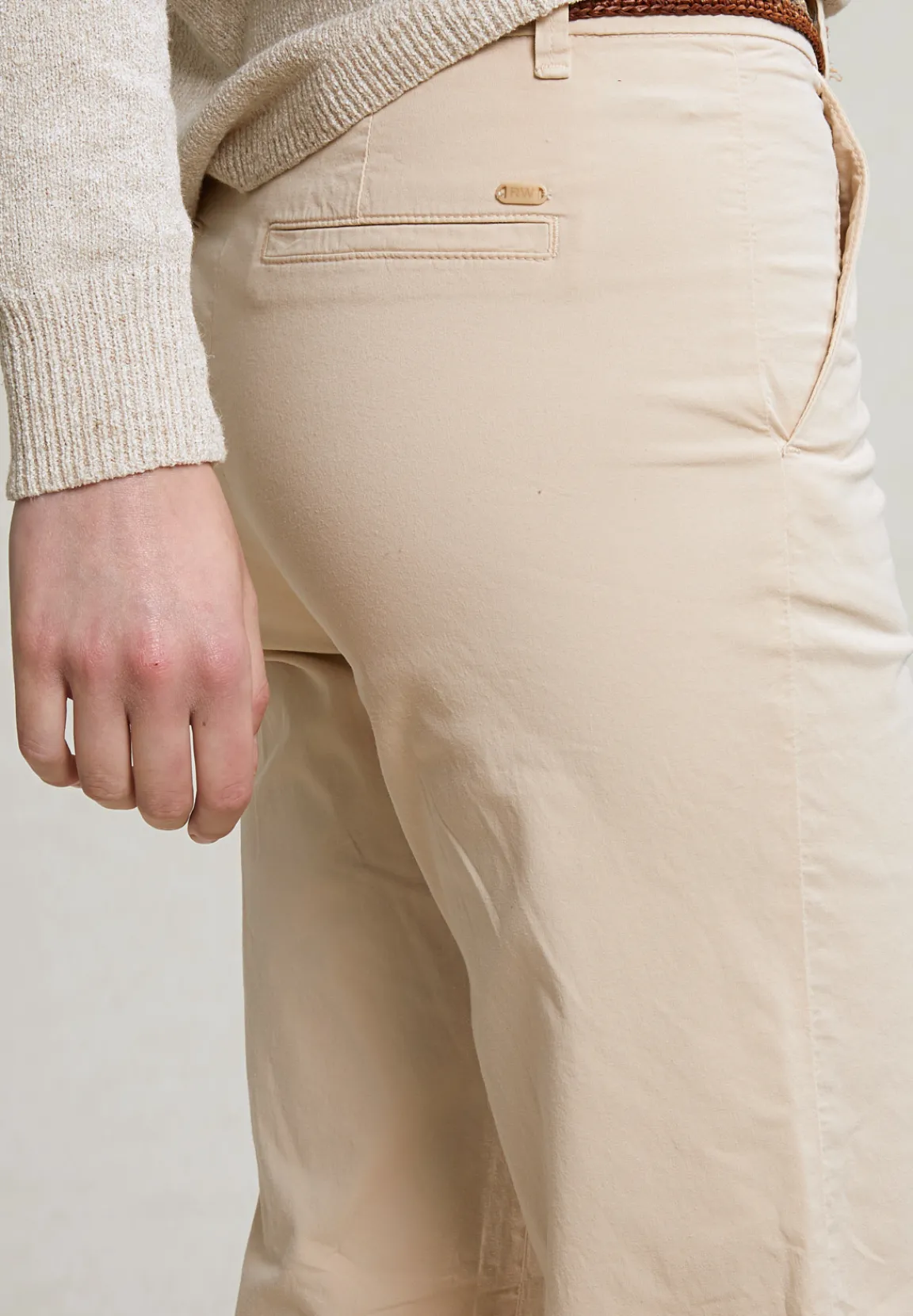 Clearance River Woods Beige rechte stretch broek -