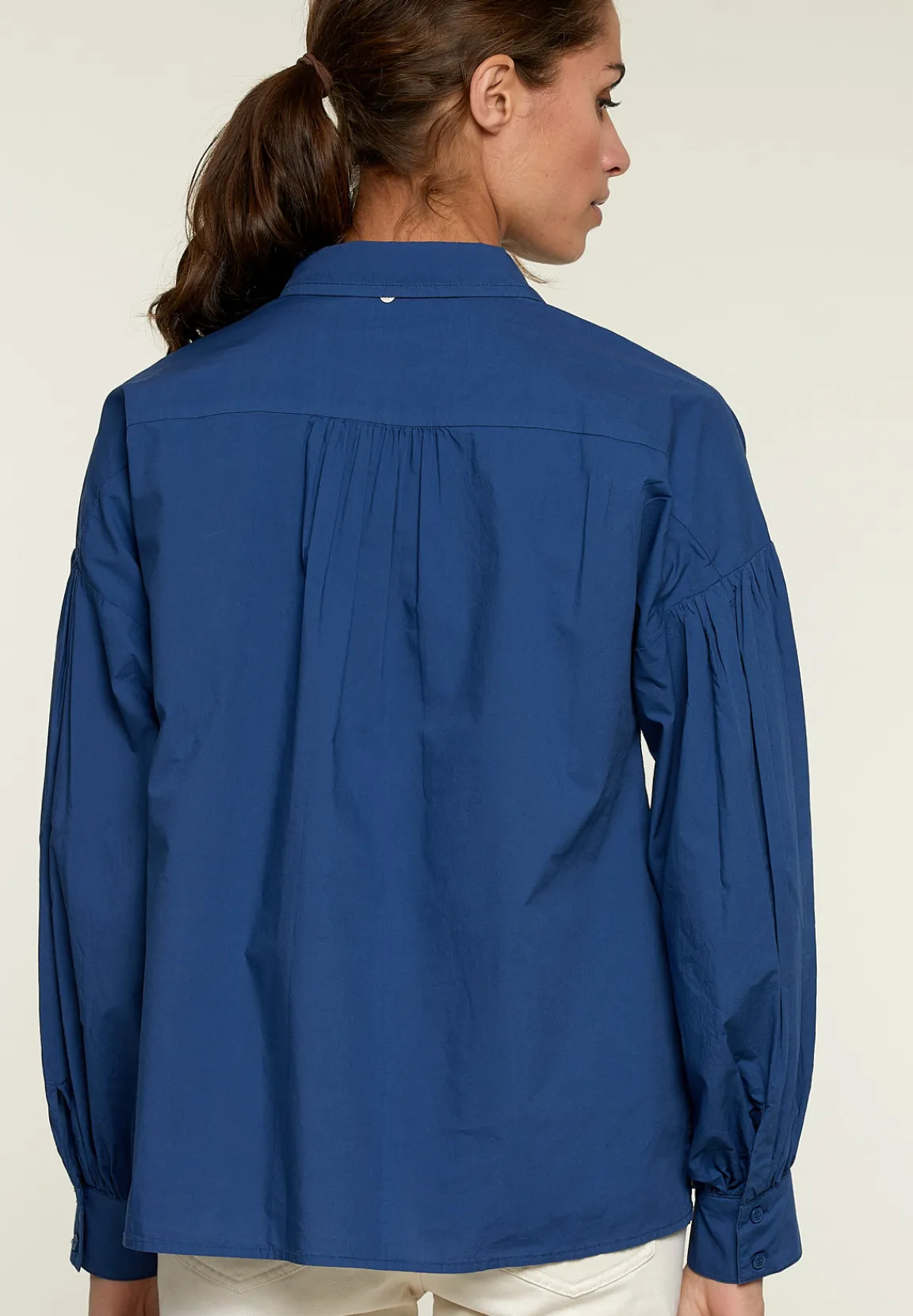 Outlet River Woods Blauw hemd met pofmouwen -