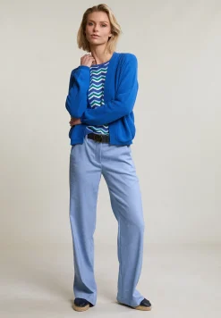 Hot River Woods Blauwe basic cardigan lange mouwen -