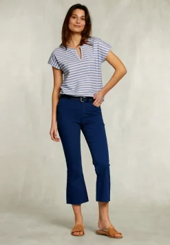 Sale River Woods Blauwe cropped flare broek -