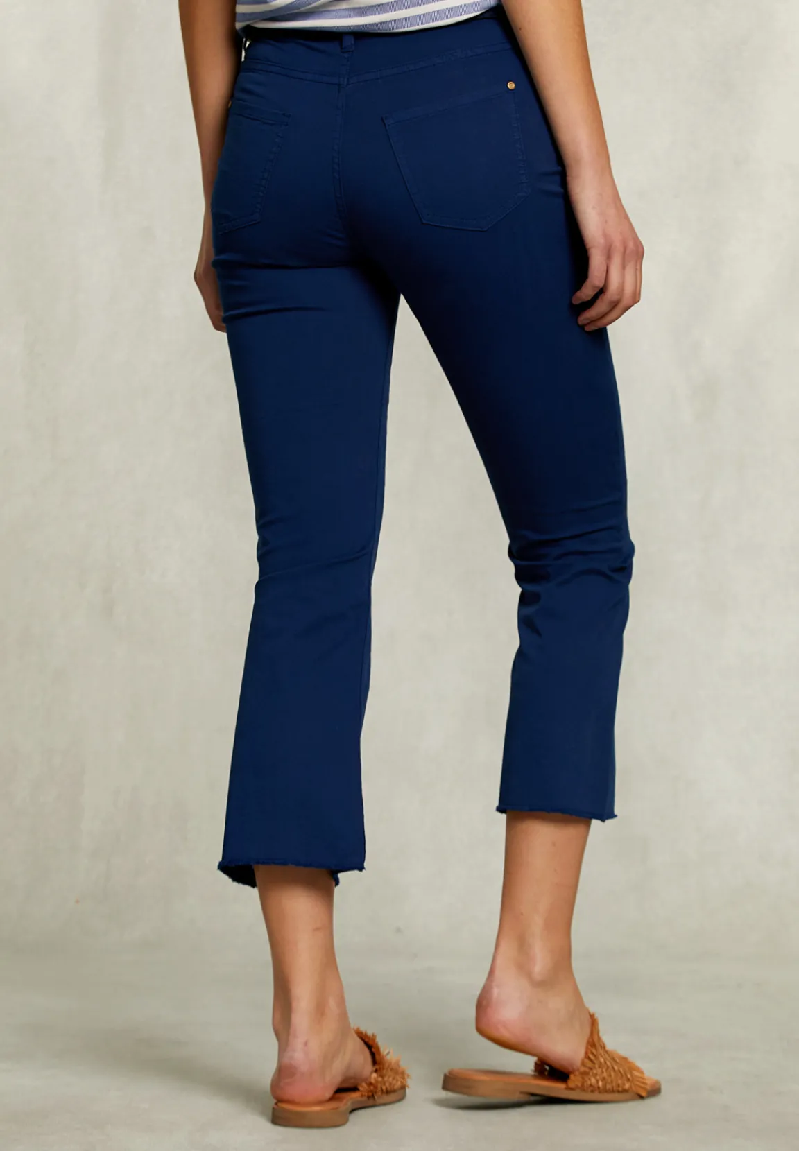 Sale River Woods Blauwe cropped flare broek -