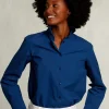 Discount River Woods Blauwe effen gecentreerde blouse -