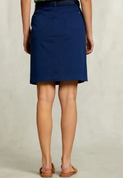 Hot River Woods Blauwe effen midirok -
