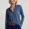 Online River Woods Blauwe fantasie V-hals T-shirt -