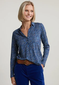 Online River Woods Blauwe fantasie V-hals T-shirt -