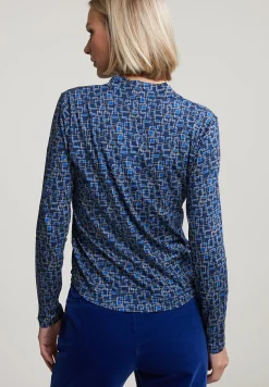 Online River Woods Blauwe fantasie V-hals T-shirt -