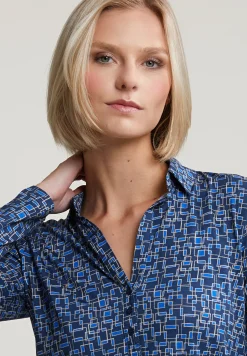 Online River Woods Blauwe fantasie V-hals T-shirt -