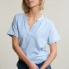 Sale River Woods Blauwe gestipte V-hals T-shirt -