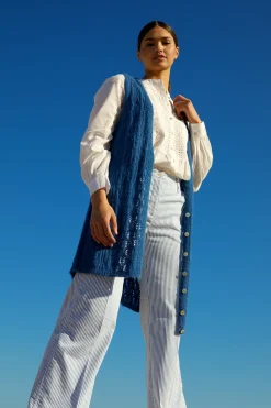 New River Woods Blauwe gilet zonder mouwen -