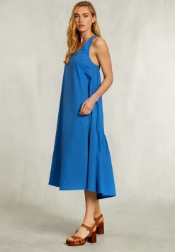 New River Woods Blauwe jurk met gekruiste rug -