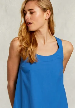 New River Woods Blauwe jurk met gekruiste rug -