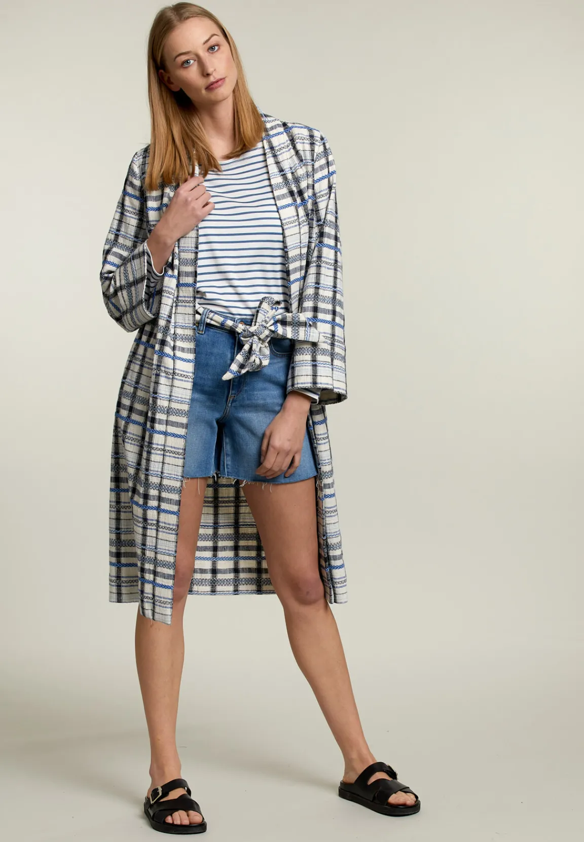 Hot River Woods Blauwe kimono met ceintuur -
