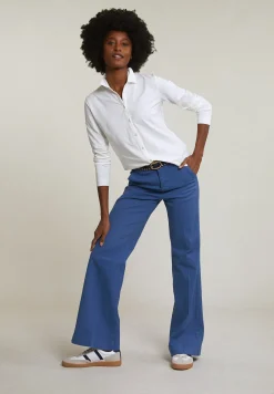 Hot River Woods Blauwe klassieke stretch broek -