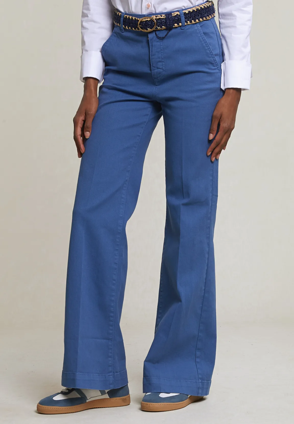 Hot River Woods Blauwe klassieke stretch broek -