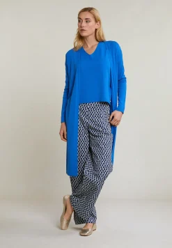 Best River Woods Blauwe lange cardigan lange mouwen -