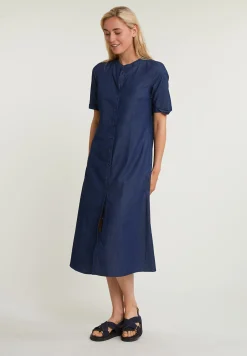 Clearance River Woods Blauwe lange geknoopte jurk -