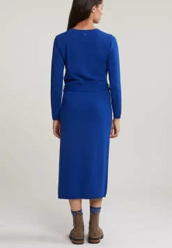 Clearance River Woods Blauwe lange jurk met riem -