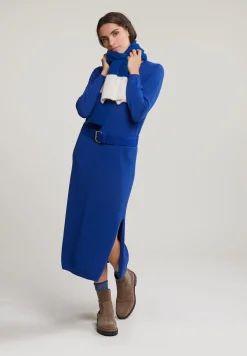 Clearance River Woods Blauwe lange jurk met riem -